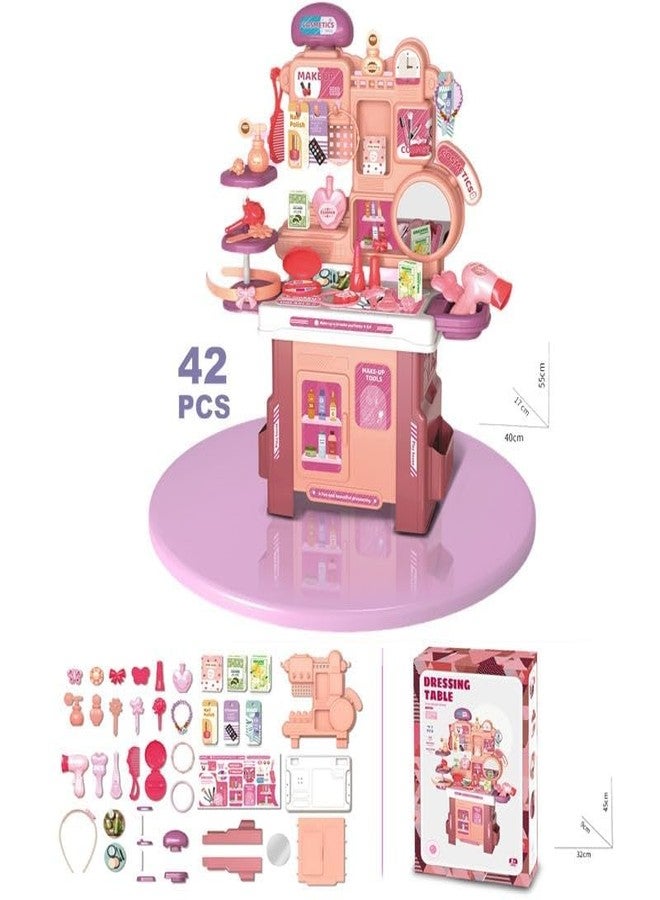 SKYBUCKET Pretend Makeup Vanity Table 42-Piece Fashion Beauty Salon Play setor Girls - Image 4